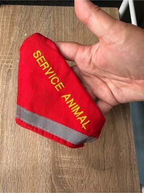 Red "SERVICE ANIMAL" Dog Vest Patch with Reflective Strip XS